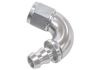Aeroflow 510 Series Full Flow Tight Radius Push Lock 120 Hose-End -4AN Silver 