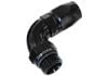 Aeroflow 90 Male ORB Full Flow Swivel Hose-End -10 ORB to -10AN Black