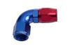 Aeroflow 550 Series Cutter 1pc Full Flow Swivel 90 Hose-End -10AN Blue/Red 