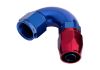 Aeroflow 550 Series Cutter 1pc Full Flow Swivel 120 Hose-End -6AN Blue/Red 