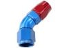 Aeroflow 570 Series 1pc Full Flow 45 Hose-End -3AN Blue/Red 