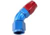 Aeroflow 570 Series 1pc Full Flow 45 Hose-End -12AN Blue/Red 