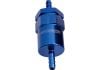 Aeroflow 30 Micron Billet Fuel Filter 1/2in Barb Blue. 2in Length