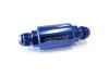Aeroflow Billet Fuel Filter -8AN40 micron Stainless element 1.25in x 3in L Blue
