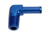 Aeroflow Male NPT to Barb 90 Adapter 3/8in to 5/8in Blue