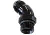Aeroflow 45 ORB to Male AN Full Flow Adapter -8 ORB to -8AN With Jam Nut Black