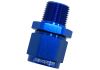 Aeroflow Male NPT to Female AN Straight Fitting 3/8in to -6AN Blue