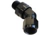 Aeroflow 45 NPT Swivel to Male AN Flare Adapter 1/4in to -4AN Black
