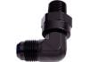 Aeroflow 90 NPT Swivel to Male AN Flare Adapter 1/8in to -4AN Black