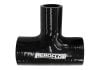Aeroflow Silicon Tee Piece Hose 2-1/2in 63mm ID x 1in 25mm Side Leg Gloss black 4in 100mm