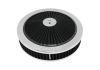 Aeroflow Chrome Full Flow Air Filter Assembly 11" x 2-1/8" 5-1/8" neck Flat Base with black washable cotton element AF2851-3110