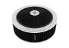 Aeroflow Chrome Full Flow Air Filter Assembly 11" x 3-1/2" 5-1/8" neck Flat Base with black washable cotton element AF2851-3120