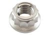 Aeroflow M8 x 1.25mm Titanium 12-Point Locking Nut Natural Finish 1pc AF3502-0011