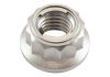 Aeroflow M10 x 1.25mm Titanium 12-Point Locking Nut Natural Finish 1pc AF3503-0011