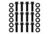 Aeroflow Header Bolts fits GM LS M8 x 1.25mm 0.984" 25mm UHL Black Finish 12-Point Head 8740 Material 12pk AF37-1012