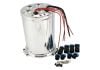 Aeroflow Triple EFI Fuel Pump Round Surge Tank Polished 5 Liter 1.25 Gal -10 ORB Outlet with -8 ORB Returns AF77-4056