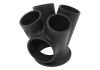 Aeroflow 4 into 1 Round Turbo Merge Collector with 1-1/4" Tube Size V-Band Flange 44mm Wastegate Hole Fabricated fits Boosted 4849 to 6862 V-Band Flange AF8300-2000