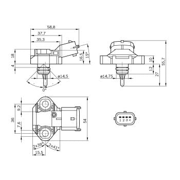 Bosch 0261230112 Fuel Pressure Sensor