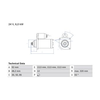 Bosch Starter Motor 1 986 S00 694