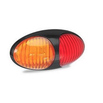 LED Autolamps 37ARM LED Red/Amber Side Marker Lamp 12/24V Black Base 40cm Cable