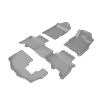 TruFit 3D Kagu 3-Row Grey Rubber Floor Mats with Drivers Anchor Points fits Ford Everest 2015 - 2022