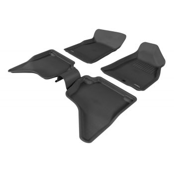 TruFit 3D Kagu Full Set Black Rubber Floor Mats with Drivers Anchor Points fits Ford Ranger PJ-PK/Courier 1999 - 2011