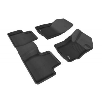 TruFit 3D Kagu Full Set Black Rubber Floor Mats with Drivers Anchor Points fits Mitsubishi ASX 2010 - On
