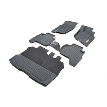 TruFit MaxTrac 3-Row Black Rubber Floor Mats with Drivers Anchor Points fits Mitsubishi Pajero Sport 2015 - On