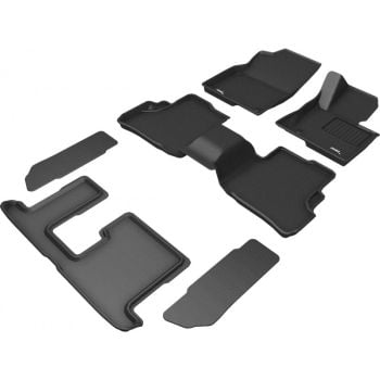 TruFit 3D Kagu 3 Row Black Rubber Floor Mats with Anchor Points fits Mazda CX-8 7 Seater 2018 - On