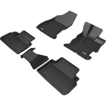 TruFit 3D Kagu Full Set Black Rubber Floor Mats with Drivers Anchor Points fits Subaru Impreza 2018 - 2023