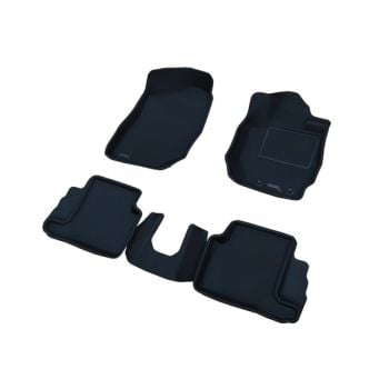 TruFit 3D Kagu Full Set Black Rubber Floor Mats with Drivers Anchor Points fits Suzuki Jimny Auto 2018 - On
