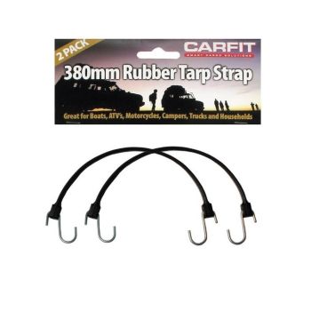 Carfit 46RS380-2 380mm Rubber Tarp Strap Twin Pack