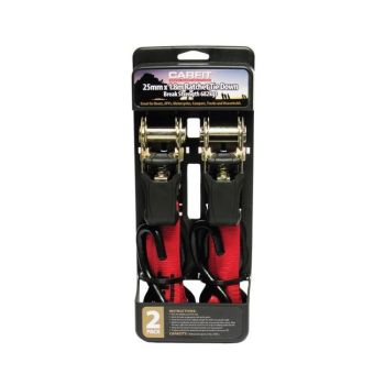 Carfit 46RT2518-2 25mm x 1.8m Ratchet Strap Twin Pack