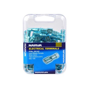 Narva 56143 6.3 X 0.8MM Female Blade Terminal Blue (100 pack)