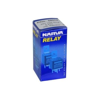 Narva 68074 24V 10A/5A Change-Over 5 PIN Relay With Resistor
