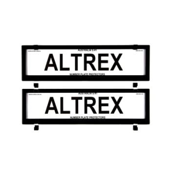 6 figure Number Plate Covers Dual Slimline Black without Lines Altrex 6CVSNL