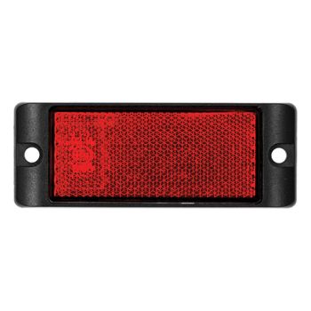 LED Autolamps 7035R Twin Pack Red Reflex Reflector With Black Mounting Bracket