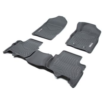 TruFit MaxTrac Full Set Black Rubber Floor Mats with Drivers Anchor Points fits Ford Everest 2015 - 2021