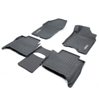 TruFit MaxTrac Full Set Black Rubber Floor Mats with Drivers Anchor Points fits Nissan Navara NP300 Dual Cab 2017 - 2020