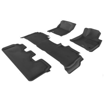 TruFit 3D Kagu 3-Row Black Rubber Floor Mats with Anchor Points fits Lexus LX570/LX450D 2008 - 2012