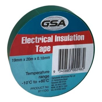 GSA Electrical Tape Green 19mm x 20m 8111DG