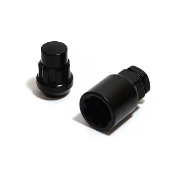 SAAS 913026BC Wheel Lock Nuts Splined Bulge 12mm x 1.50 Black Pk 4