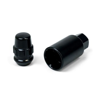 SAAS 923321BC Wheel Lock Nuts Splined Acorn Bulge 1 2 Black Pk 4