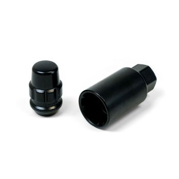 SAAS 923326BC Wheel Lock Nuts Splined Acorn Bulge 12mm x 1.50 Black Pk 4
