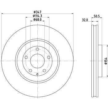 Hella Brake Disc Rotor Pair 56489PROHC