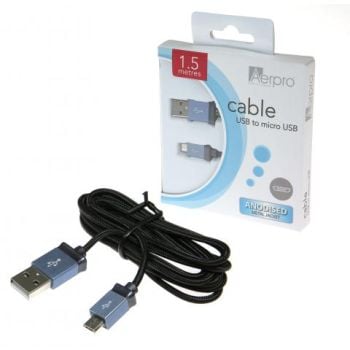 Aerpro ADM2USBA Aluminum micro usb to usb lead