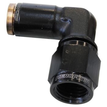 Aeroflow 90 -3AN to 3/16in Nylon Quick Release Fitting Black