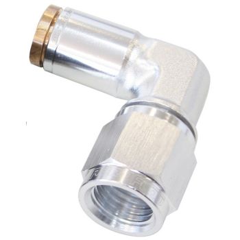 Aeroflow 90 -3AN to 3/16in Nylon Quick Release Fitting Silver