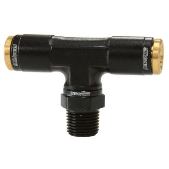 Aeroflow Push to Connect 1/8in NPT to 1/4in OD Nylon Hose Tee Fitting Black
