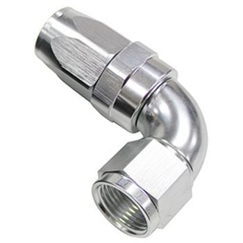 Aeroflow 150 Series Taper 1pc Full Flow Swivel 90 Hose-End -6AN Silver 